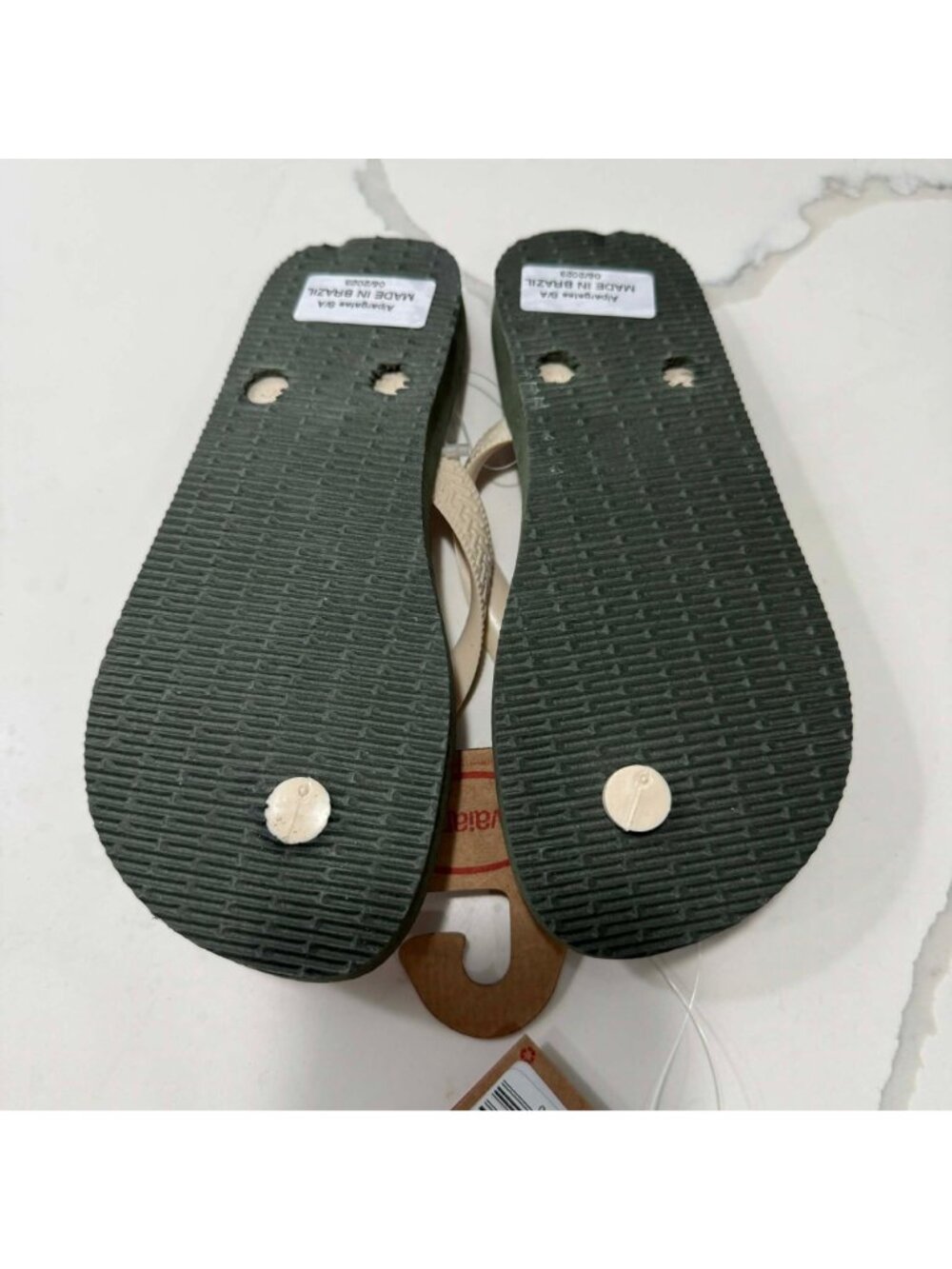 Havaianas Flip Flops Olive Green Sandals Girl Size US 3 - Picture 4 of 6